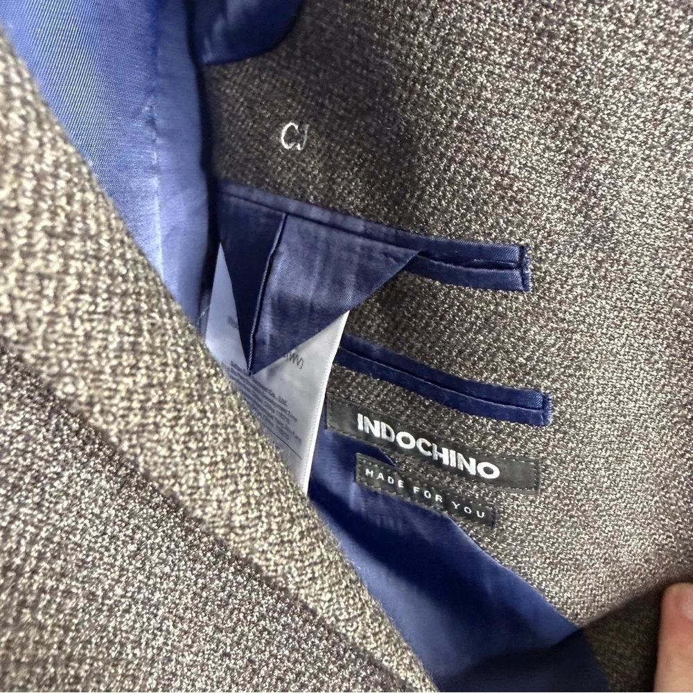 Indochino Luxury Brown Wool Blazer 50R Custom Tailored Suit Jacket